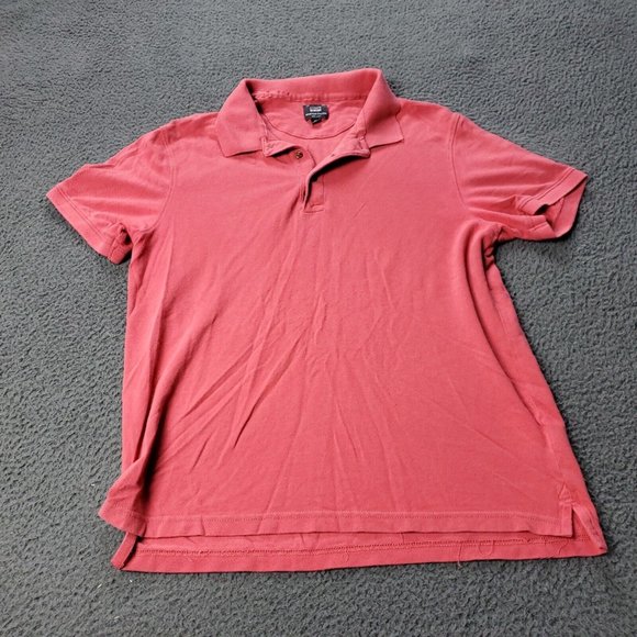 J. Crew Bowery Polo Shirt Short Sleeve Coral Egyptian Cotton Mens Size M Medium - Picture 2 of 9